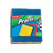 Губки для посуды Paclan «Practi», игольчатый абразив, 3шт