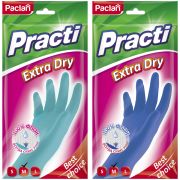 Перчатки резиновые Paclan «Practi Extra Dry», разм. M, цвет микс, пакет с европодвесом