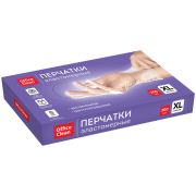 УЦЕНКА - Перчатки эластомерные белые OfficeClean, разм. XL, 100 пар (200шт.), картонная коробка