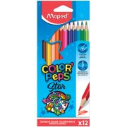Карандаши цветные MAPED (Франция) «Color'Peps Star», 12 цветов, трехгранные, заточенные, европодвес, 183212