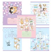 Тетрадь 12 л. BRAUBERG, клетка, обложка картон, «КОРГИ», 106460