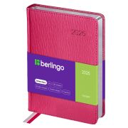 Ежедневник датированный 2025г., А6, 184л., кожзам, Berlingo «Starlight», сер. срез, фуксия