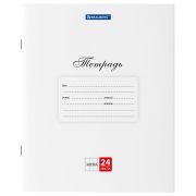 Тетрадь 24 л. BRAUBERG «КЛАССИКА», клетка, обложка картон, БЕЛАЯ, 106484