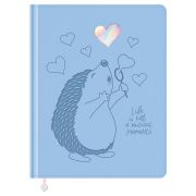 Дневник 1-11 кл. 48л. (твердый) BG «Влюбленный ежик», иск.кожа, тиснение фольгой, блинтовое тиснение, ляссе с фигуркой