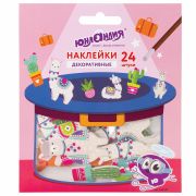 Наклейки из EVA «Ламы и кактус», 24 штуки, ассорти, ЮНЛАНДИЯ, 662687