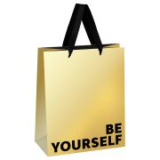 Пакет подарочный 18*23*10см MESHU «Be yourself»,  матовая ламинация