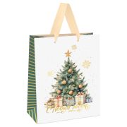 Пакет подарочный 11*14*6,5см MESHU «Christmas mood», фольга,   матовая ламинация