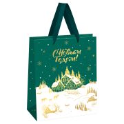 Пакет подарочный 18*23*10см MESHU «Winter magic», фольга,  матовая ламинация