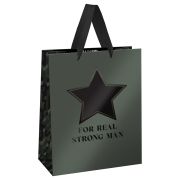 Пакет подарочный 11*14*6,5см MESHU «For man», фольга, выборочный лак, матовая ламинация