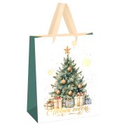 Пакет подарочный 26*32*12см MESHU «Christmas mood», фольга,   матовая ламинация