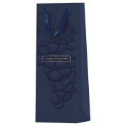 Пакет подарочный 12*36*8,5см MESHU «Grape», матовое ламинирование, отд.фольгой, под бутылку