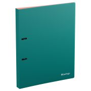 Папка на 2 кольцах Berlingo «Soft Touch Pro» A4, 25мм, 700мкм, D-кольца, с внутр. карманом, зеленая, внутр. розовая, софт-тач