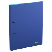 Папка на 2 кольцах Berlingo «Soft Touch Pro» A4, 25мм, 700мкм, D-кольца, с внутр. карманом, синяя, внутр. голубая, софт-тач