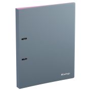 Папка на 2 кольцах Berlingo «Soft Touch Pro» A4, 25мм, 700мкм, D-кольца, с внутр. карманом, серая, внутр. лиловая, софт-тач