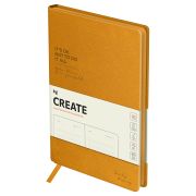Ежедневник недатированный, А5, 136л., твердый переплет, кожзам, BG «Create. Orange», оранжевый, цветной срез