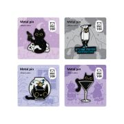 Набор металлических значков MESHU «Black cats», эмаль, 4шт
