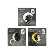 Набор металлических значков MESHU «Moon cats», эмаль, 3шт