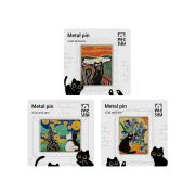 Набор металлических значков MESHU «Cats and art», эмаль, 3шт