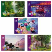 Альбом для рисования, А4, 40 л., скоба, обложка картон, тиснение, HATBER, 205х290 мм, «Страна грез» (5 видов), 40А4тВ