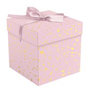 Коробка складная подарочная MESHU «Pink terrazzo», (15*15*15см), с лентой, отд фольгой