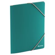 Папка на резинке Berlingo «Soft Touch Pro» А4, пластик, 600мкм, зеленая, внутр. розовая, софт-тач