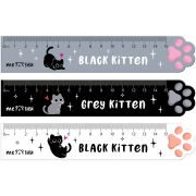 Линейка 15см MESHU «Paw», деревянная,  ассорти, европодвес