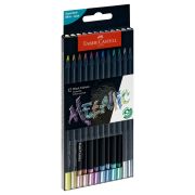 Карандаши цветные Faber-Castell «Black Edition», 12цв., металлик, трехгран., черное дерево, заточен., картон.