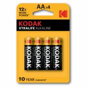 Батарейки алкалиновые «пальчиковые» КОМПЛЕКТ 4 шт KODAK Xtralife Alkaline, АА (LR6,24, Б0014328