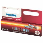 Батарейки алкалиновые «мизинчиковые» КОМПЛЕКТ 12 шт PHILIPS Power Alkaline, ААА (LR03, Б0064681