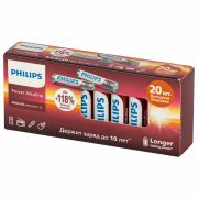 Батарейки алкалиновые «пальчиковые» КОМПЛЕКТ 20 шт PHILIPS Power Alkaline, АА (LR6,24, Б0064673