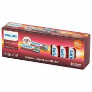 Батарейки алкалиновые «мизинчиковые» КОМПЛЕКТ 20 шт PHILIPS Power Alkaline, ААА (LR03, Б0064654