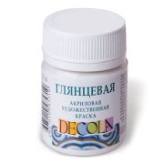 Краска акриловая «Декола», 50 мл, глянцевая, белила титановые, 2928101/2928104