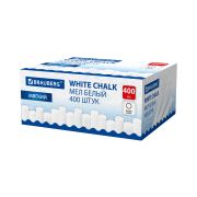 Мел белый круглый мягкий КОМПЛЕКТ 400 штук, BRAUBERG, 272770