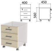 Фасады ящиков для тумбы подкатной «Канц» 400х450х560 мм, цвет дуб молочный, ТК29.15.2