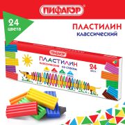 Пластилин классический ПИФАГОР «Веселая такса», 24 цвета, 360 г, СО СТЕКОМ, 106676