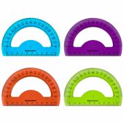 Транспортир 10 см BRAUBERG «FRUITY», 180 градусов, пластик, тонированный, ассорти, 210768