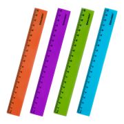 Линейка пластиковая 20 см BRAUBERG «NEON», непрозрачная, ассорти, 210773