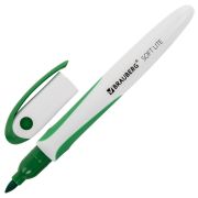 Маркер стираемый для белой доски ЗЕЛЕНЫЙ, BRAUBERG «SOFT LITE», 3 мм, резиновая вставка, 152106