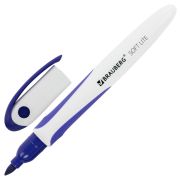 Маркер стираемый для белой доски СИНИЙ, BRAUBERG «SOFT LITE», 3 мм, резиновая вставка, 152105