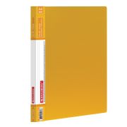 Папка с боковым металлическим прижимом и внутренним карманом BRAUBERG «Contract», желтая, до 100 л., 0,7 мм, бизнес-класс, 221790