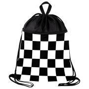 Мешок для обуви BRAUBERG БОЛЬШОЙ, с ручкой, карман на молнии, сетка, 49х41 см, Black and white, 273452