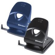 Дырокол металлический BRAUBERG «Universal+», до 35 листов, ассорти (синий/черный), 222784