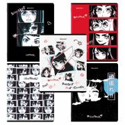 Тетради КОМПЛЕКТ 5 шт., А5, 48 л., BRAUBERG скоба, клетка, глянцевый лак, «Аниме», 404391