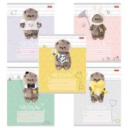 Тетрадь 12л. HATBER косая линия, обложка картон, Кот Басик (микс в спайке), 12Т5В6