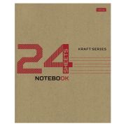 Тетрадь 24л. HATBER клетка, обложка картон КРАФТ, 077661, 24Т5В1_28075