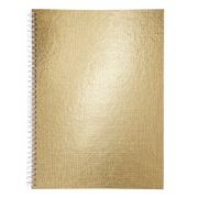 Тетрадь бумвинил А4 96л. гребень, офсет №1, клетка, ЗОЛОТО Metallic, HATBER, 077197, 96Т4бвВ1гр