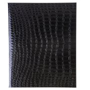 Тетрадь бумвинил А5 48л. скоба, офсет №1, клетка, ЧЕРНАЯ Metallic, тиснение CROCO, HATBER, 072232, 48Т5бвВ1