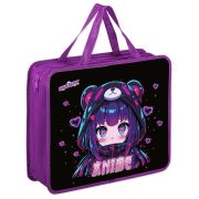 Папка на молнии с ручками ЮНЛАНДИЯ А4, 1 отделение, пластик, 80 мм, Anime fan, 273362