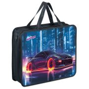 Папка на молнии с ручками ЮНЛАНДИЯ А4, 1 отделение, пластик, 80 мм, Fire wheels, 273364