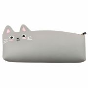 Пенал ЮНЛАНДИЯ ЮНИОР, 1 отделение, искусственная кожа, Gray kitty, 20х9х7 см, 273819